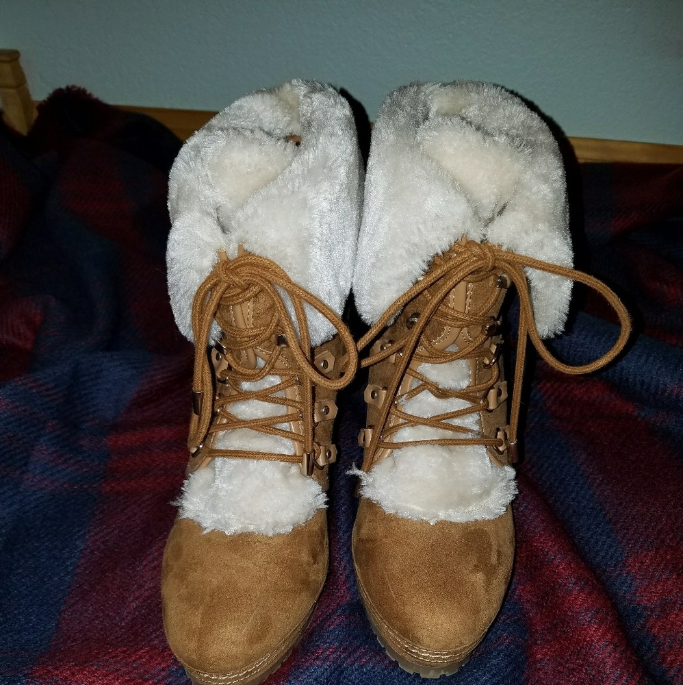 Union Bay Faux Suede and Fur Boots